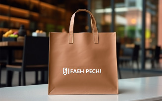 Brown shopping bag mockup