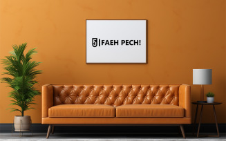 Gold livingroom mockup | livingroom mockup | livingroom logo mockup