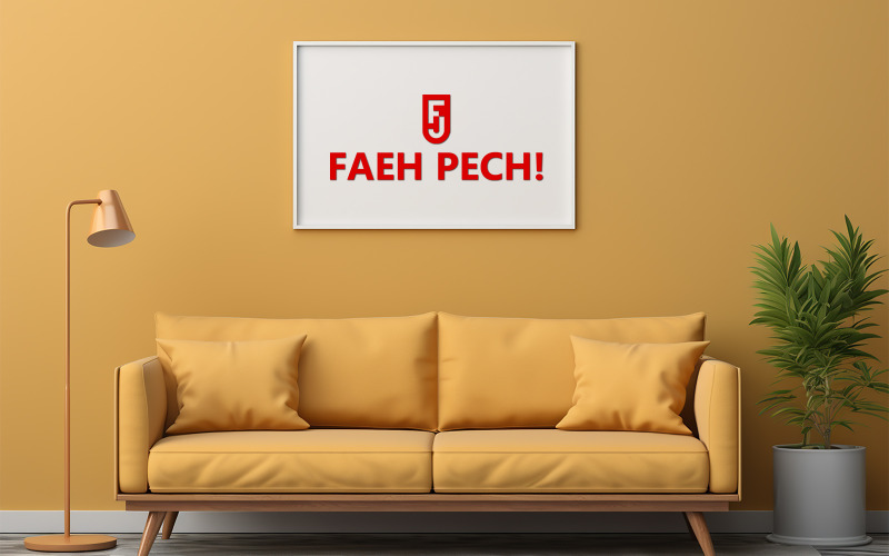 Gold livingroom mockup design | livingroom mockup |Gold livingroom logo mockup Product Mockup