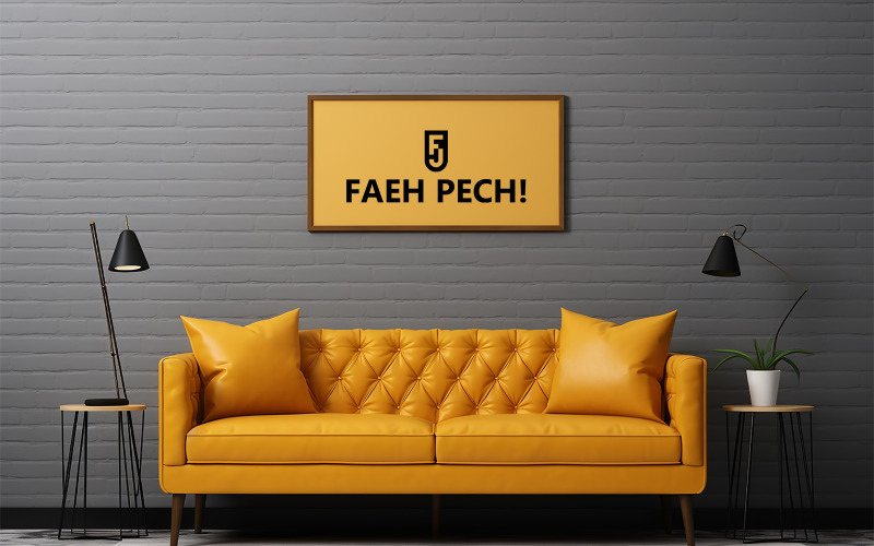 Livingroom gold board mockup | Livingroom mockup Product Mockup