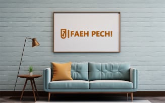 Livingroom wall logo mockup