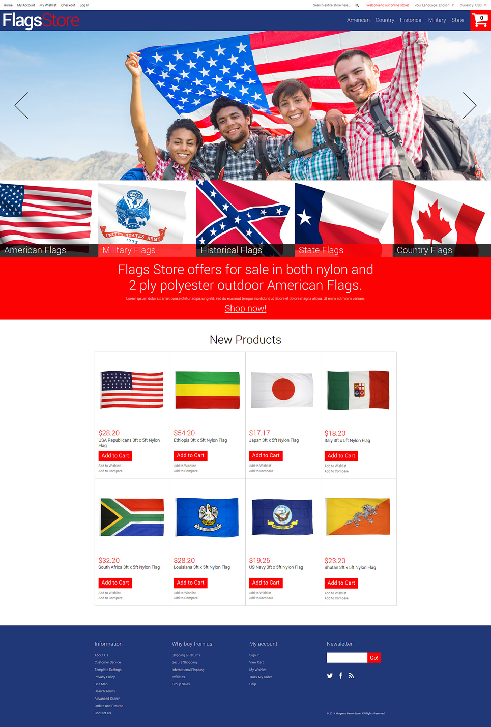 Flags Shop Magento Theme New Screenshots BIG