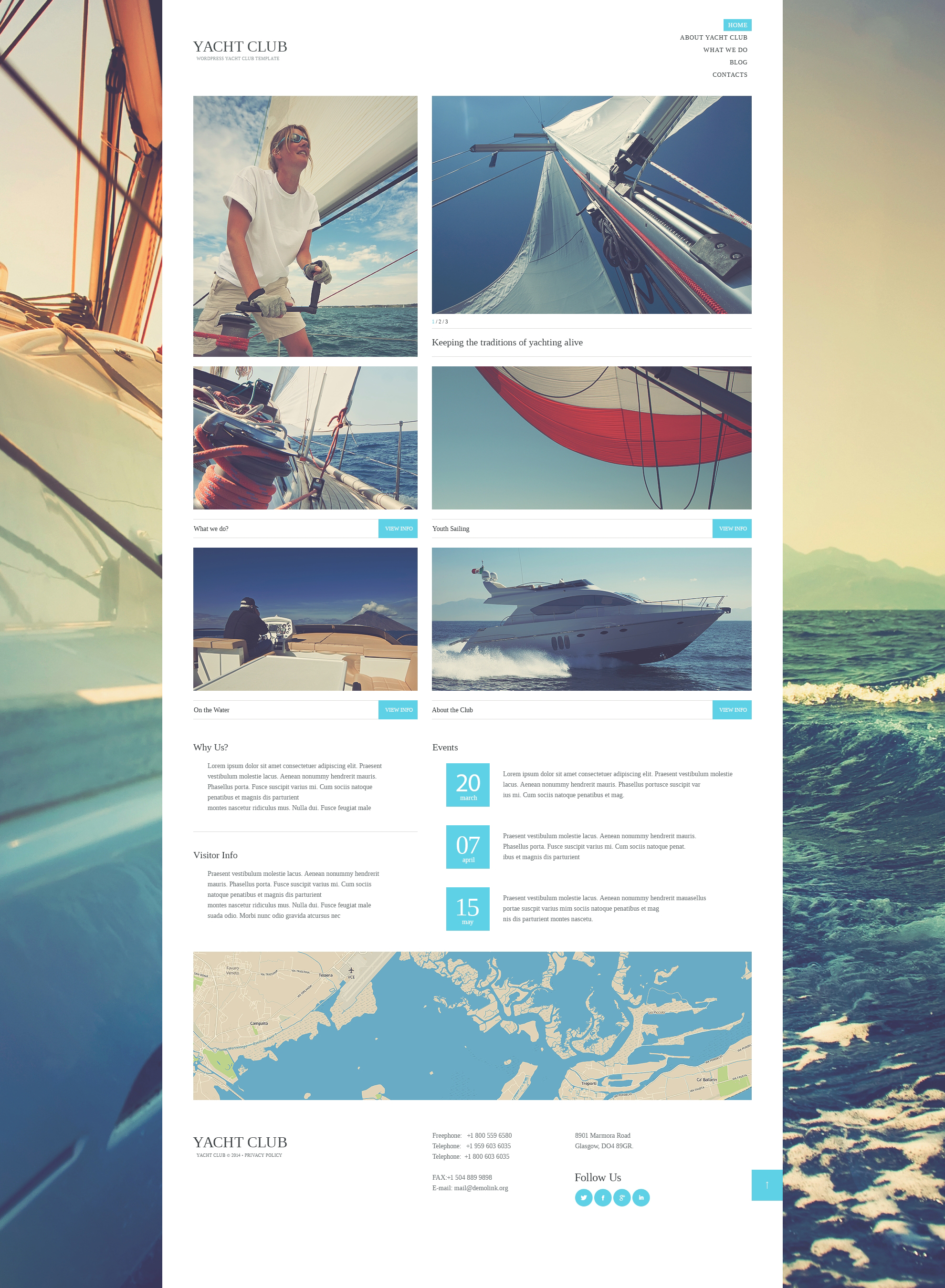 Modello WordPress Responsive #51146 "Yacht Club"