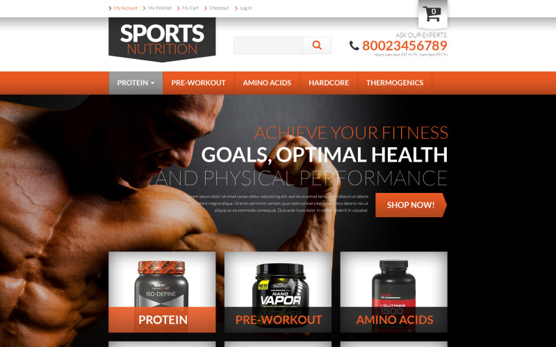 Nutrition Store PSD Template