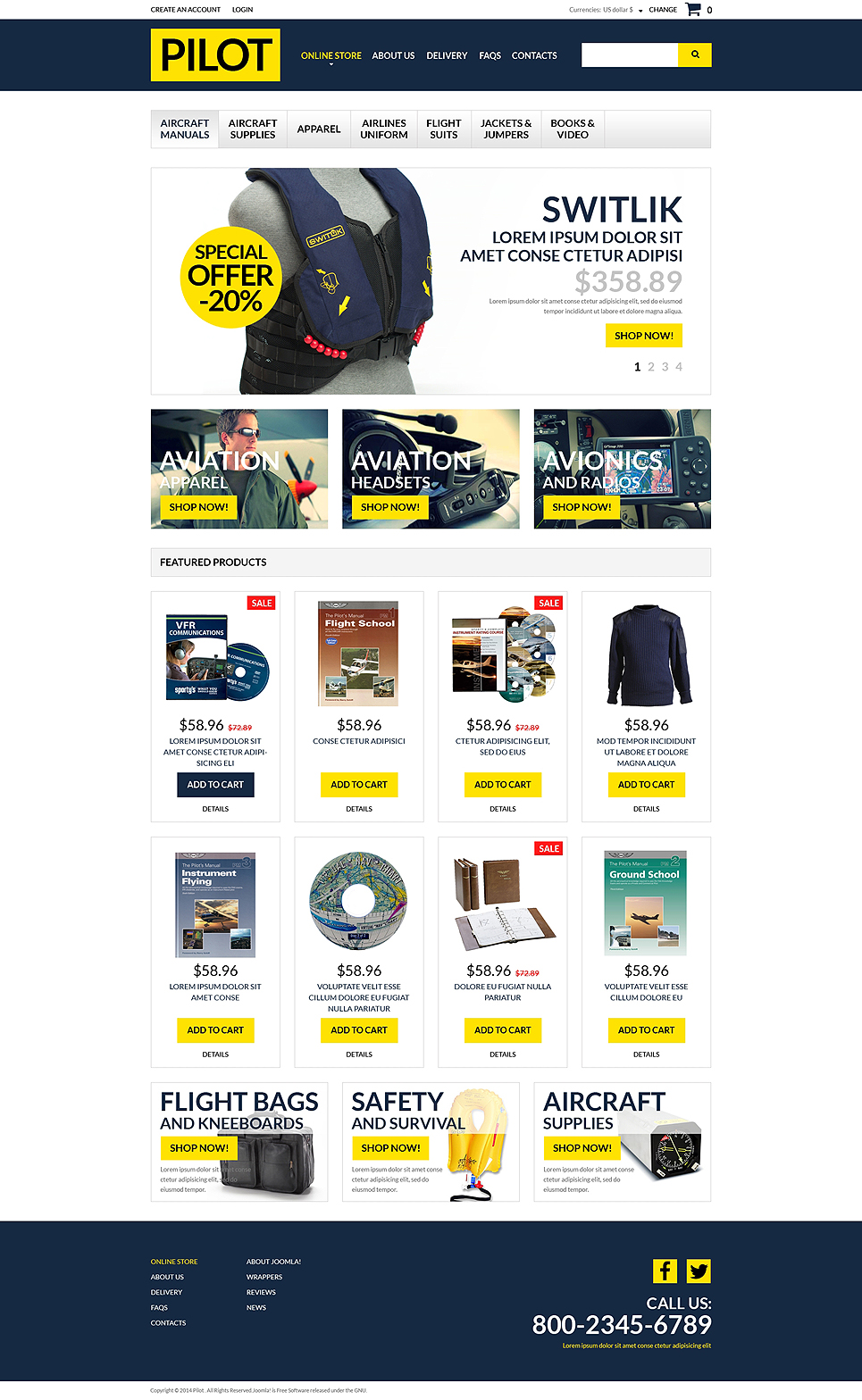 Pilot Shop VirtueMart Template New Screenshots BIG