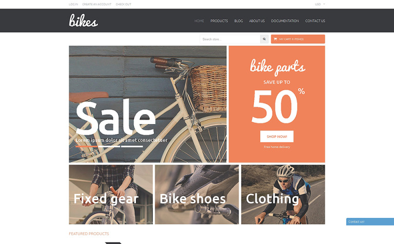 Shopping Bikes Accessories Bootstrap Shopify Template Big Screenshot Shopping Bikes Accessories Shopify Theme New Screenshots BIG