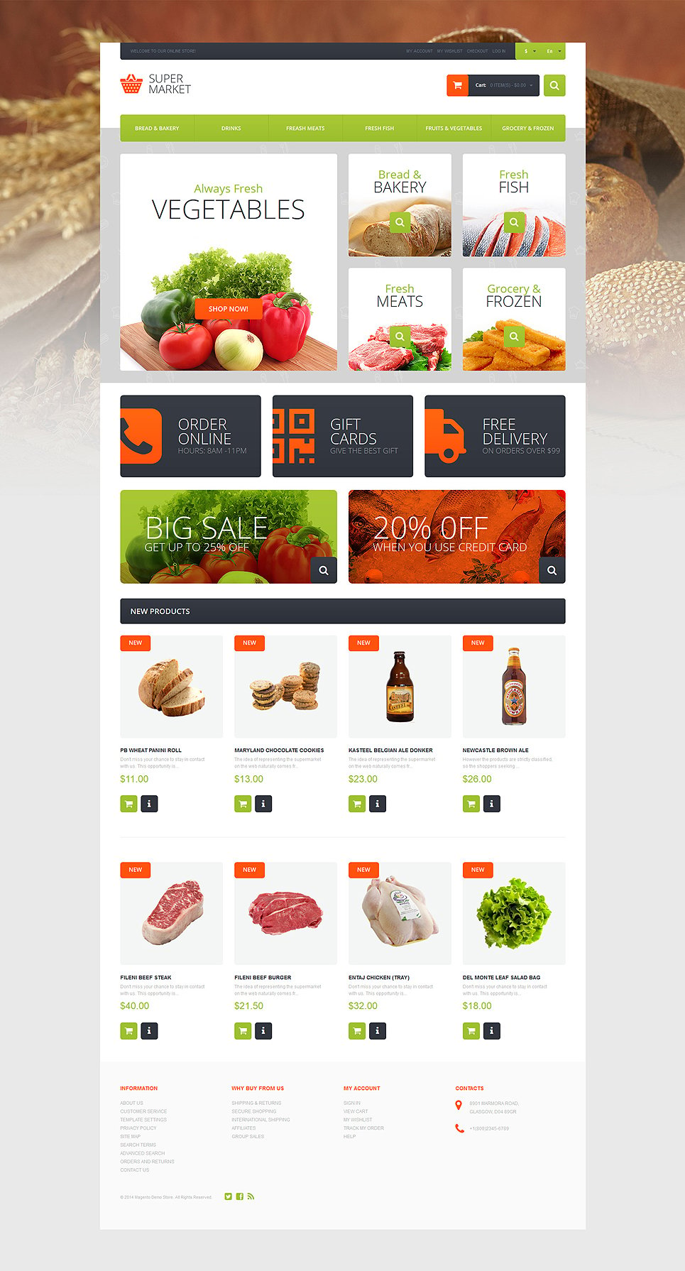 Supermarket Template Magento Theme New Screenshots BIG