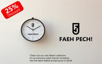 Clock mockup | clock design | hanging watch mockup