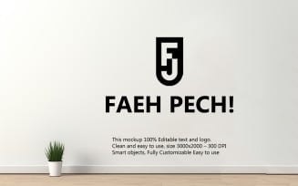 Inside wall logo mockup | wall logo mockup | wall mockup