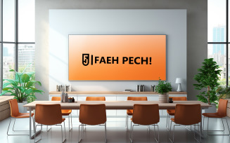 Meeting board logo mockup | Meeting board mockup | Office Meeting board mockup