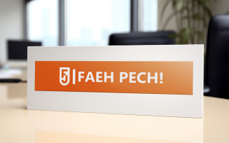Office desk name plate mockup | Desk nameplate mockup