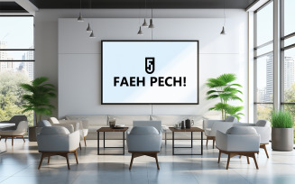 Office meeting board logo mockup