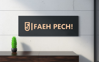 Office Wall nameplate mockup template | Office Wall mockup