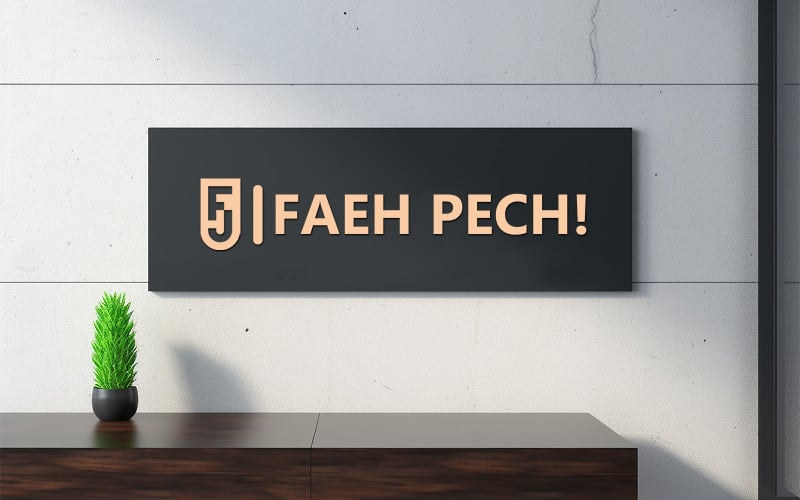 Office Wall nameplate mockup template | Office Wall mockup Product Mockup