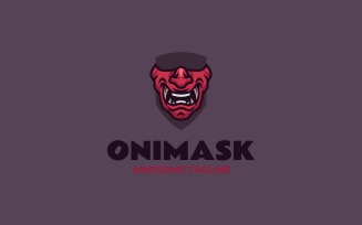 Oni Mask Simple Mascot Logo 35
