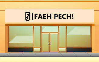 Store front mockup | Store front logo mockup template