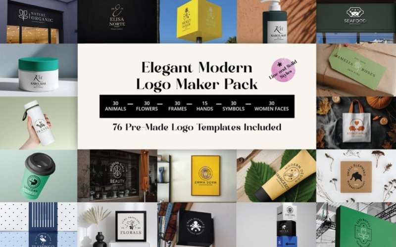 Elegant Modern Logo Maker Pack Logo Template