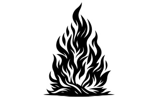 fire silhouette vector art illustration on a white background