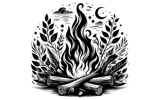 Fire silhouette vector art illustration