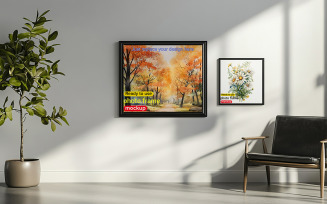Indoor Wall Frame Mockup Interior Poster Frame Mockup