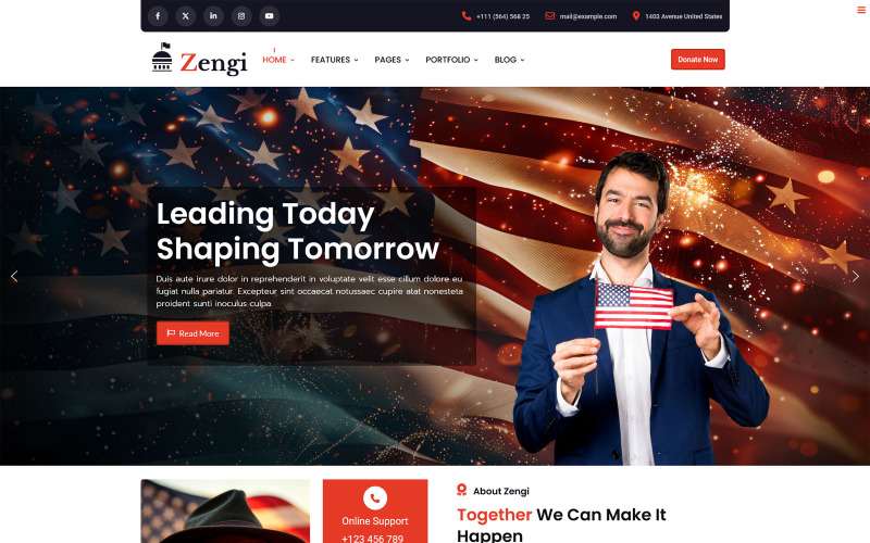 Zengi Politics Political Party and Government Joomla Template