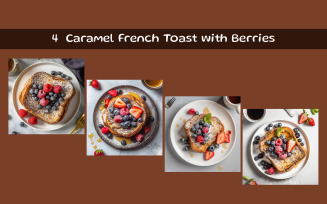 Caramel french toast with berries