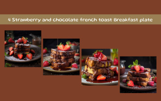Strawberry and chocolate french toast breakfast plate
