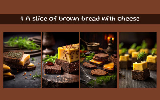 A slice of brown bread with cheese