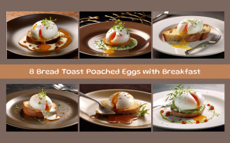 Bread Toast Poached Eggs with Breakfast