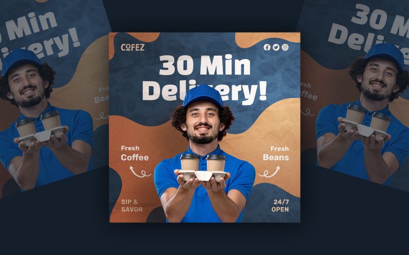 Food Delivery Social Media Template