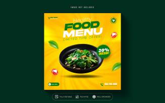 Healthy Food Menu Social Media Template