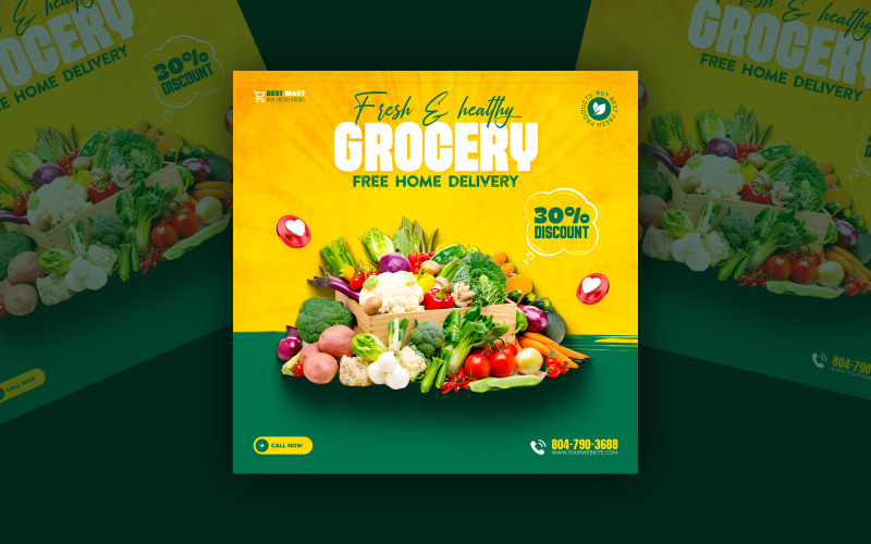 Healthy Food Menu Social Media Template