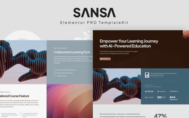 SANSA - A Modern AI Startup Or Agency Website Elementor Kit