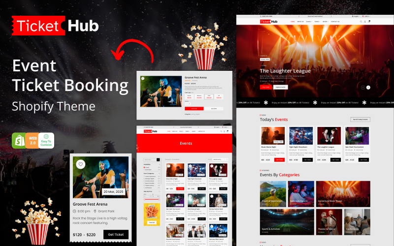 Ticket Hub - Event, Cinema & Concert Ticket Booking Shopify Theme