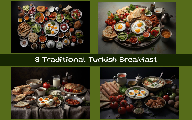 Traditional Turkish Breakfast AI image Background