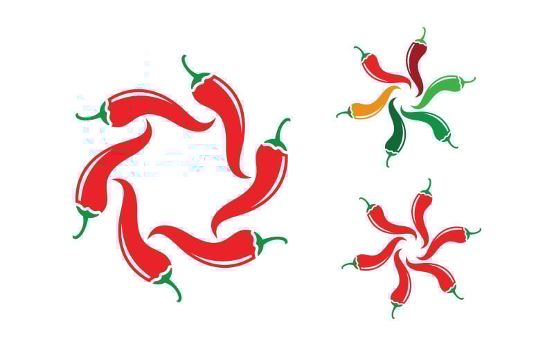 Hot Chili pepper icon logo Template vector Illustration v.12 Logo Template