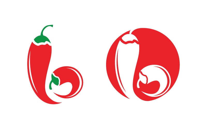 Hot Chili pepper icon logo Template vector Illustration v.1 Logo Template