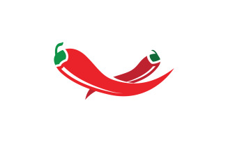 Hot Chili pepper icon logo Template vector Illustration v.2