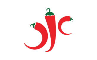 Hot Chili pepper icon logo Template vector Illustration v.3