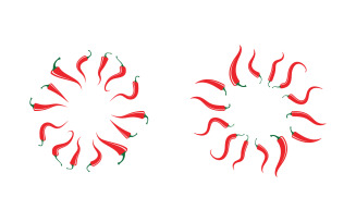 Hot Chili pepper icon logo Template vector Illustration v.6