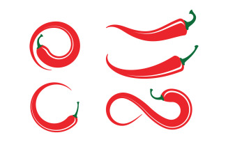 Hot Chili pepper icon logo Template vector Illustration v.8