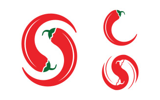 Hot Chili pepper icon logo Template vector Illustration v.14
