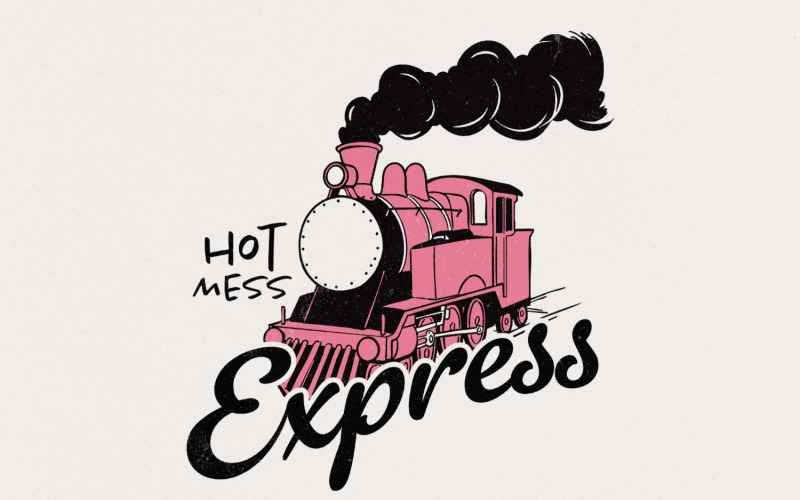 Hot Mess Express PNG, Trendy PNG, Popular PNG, Mental Health PNG, Anxiety PNG, Funny Mental Health, Illustration