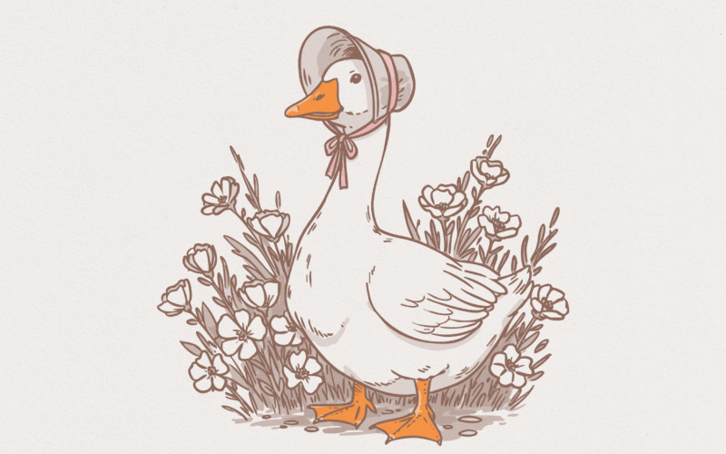 Mama Goose PNG, Instant Download, Mama Sublimation, Retro PNG, Vintage Mama, Cottage Core PNG, Illustration