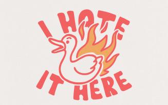 Silly Goose PNG, I Hate It Here PNG, Trendy PNG Download, Anxious Goose, Funny Mental Health,