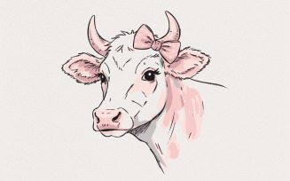 Coquette Cow Tshirt Design, cute Png, Digital Download, Sublimation Design, Easter Tshirt, Retro