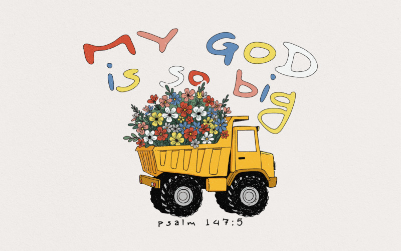 My God Is So Big Kids Png, Retro Kids Png, Toddler Png, Bible Verse Png, Trendy Christian, Jesus Illustration