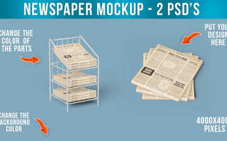 Newspaper Stand Display Mockup