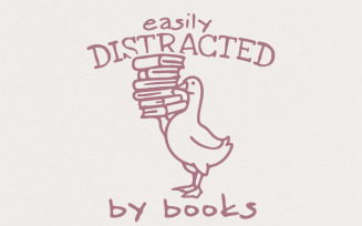 Silly Goose PNG, Book Nerd PNG, Easily Distracted, Trendy PNG, Bookish PNG, Cute Design, Popular