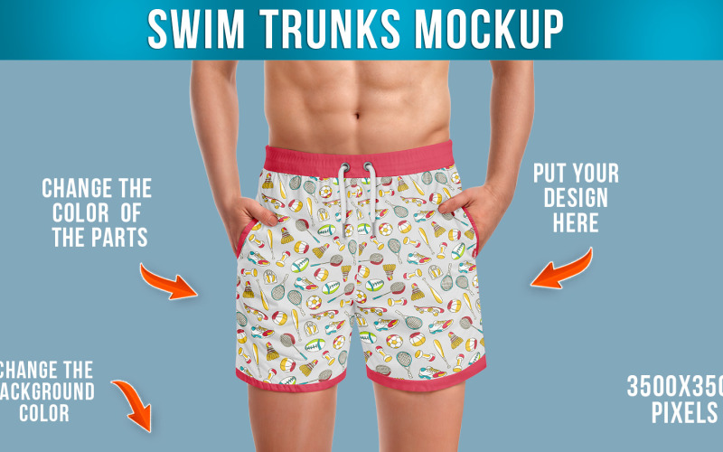 Swim Trunks Apparel Mockup Product Mockup